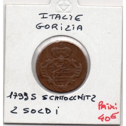Italie gorizia, goritz 2 Soldi 1799 S Schmollnitz TTB-, KM 44 pièce de monnaie
