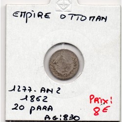 Empire Ottoman 20 para 1277 AH an 2 - 1862 TTB+, KM 688 pièce de monnaie
