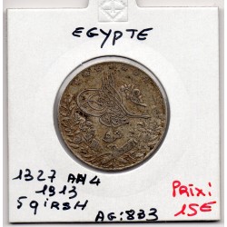 Egypte 15 qirsh 1327 AH an 4 - 1913 TTB, KM 308 pièce de monnaie