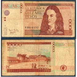 Colombie Pick N°443, Billet de banque de 10000 Pesos 1995-2001