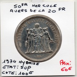 50 francs Hercules Avers 20 francs 1974 Sup, France pièce de monnaie
