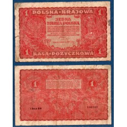 Pologne Pick N°23 B Billet de banque de 1 Marka 1919
