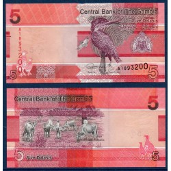 Gambie Pick N°37, Billet de banque de 5 Dalasis 2019