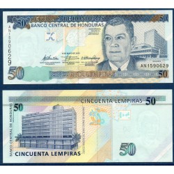 Honduras Pick N°94b, Billet de banque de 50 Lempiras 2010