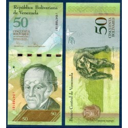 Venezuela Pick N°92d, Billet de banque de 50 Bolivares 2009