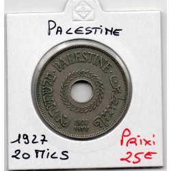 Palestine 20 Mils 1927 TTB+, KM 5 pièce de monnaie