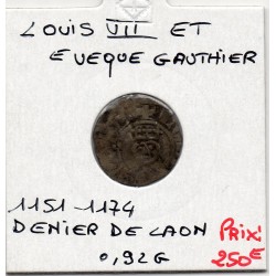 Denier de Laon Louis VII (1151-1174) pièce de monnaie royale