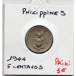 Philippines 5 Centavos 1944 TTB+, KM 180a pièce de monnaie