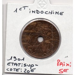 Indochine 1 cent 1901 Sup-, Lec 57 pièce de monnaie