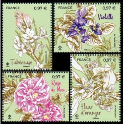 Timbre France Yvert No 5400 à 5403 fleurs de Grasse et de Méditérranée luxe **
