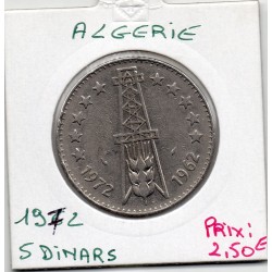 Algérie 5 dinars 1972 dauphin TTB KM 105a pièce de monnaie
