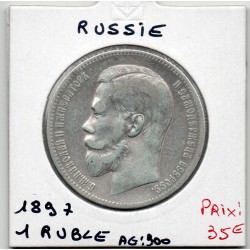 Russie 1 Ruble 1907 ЭБ ST Petersbourg TB, KM Y59.3 pièce de monnaie