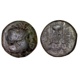 Syrie, SÉLEUCIDE Antiochos II AE17 Chalque (-261 à -246) Trepied