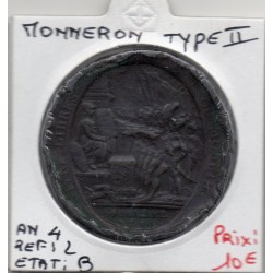 Monneron 5 sols Type II 1792 B, France pièce de monnaie de confiance