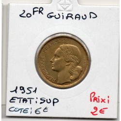 20 francs Coq Guiraud 1951 Sup, France pièce de monnaie