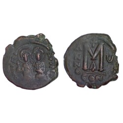 Follis Justin II et Sophie (569-570), SB 360 atelier Constantinople 1ere officine