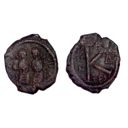 demi Follis Justin II et Sophie (568-569), SB 366 atelier Thessalonique