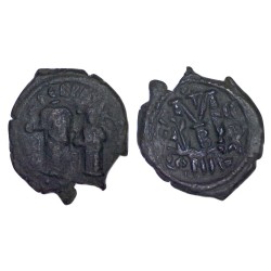 Follis Héraclius et Heraclius Constantine (612-613), SB 834 Nicomedia 3eme officine