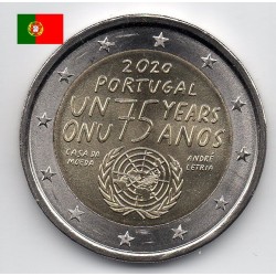 2 euros commémoratives Portugal 2020 75 ans ONU pieces de monnaie €