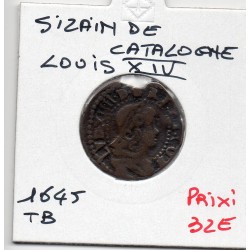 Sizain de Catalogne, Barcelonne 1645 Louis XIV pièce de monnaie royale