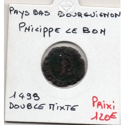 Pays Bas Bourguignons philippe le Beau, Flandre Bruges Double Mite 1493 TB+ pièce de monnaie