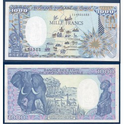 Congo Pick N°10a, Billet de banque de 1000 francs 1987-1989