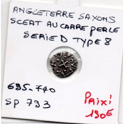 Anglo Saxons Sceat au carré perlé 695-740 TTB série D Type 8 pièce de monnaie