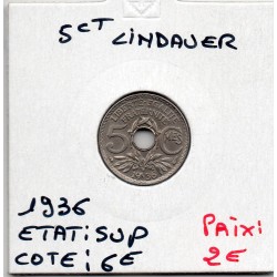 5 centimes Lindauer 1936 Sup, France pièce de monnaie