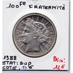 100 francs Fraternité 1988 Sup, France pièce de monnaie