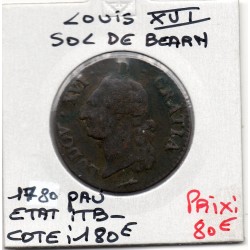 Sol de Bearn 1780 Pau Louis XVI pièce de monnaie royale