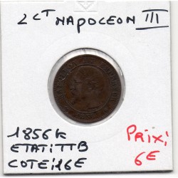 2 centimes Napoléon III tête nue 1856 K Bordeaux TTB, France pièce de monnaie