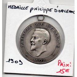 Médaille Philippe duc d'Orleans, 1909 sans poincon