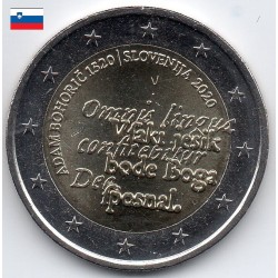 2 euros commémoratives Slovénie 2020 Adam Bohoric pieces de monnaie €