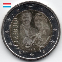 2 euros commémoratives Luxembourg 2020 Prince Charles holographique pieces de monnaie €