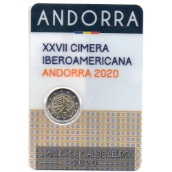 2 euros commémorative Andorre 2020 Sommet ibéro Américain piece de monnaie €