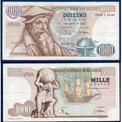 Belgique Pick N°136b, TTB Billet de banque de 1000 Francs Belge 23.7.1975