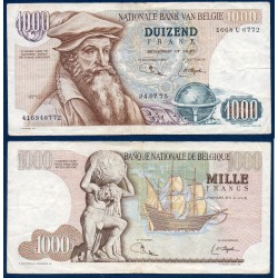 Belgique Pick N°136b, TTB Billet de banque de 1000 Francs Belge 9.6.1975