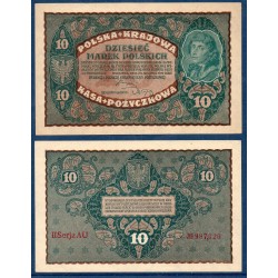 Pologne Pick N°25 A-UNC Billet de banque de 10 Marek 1919