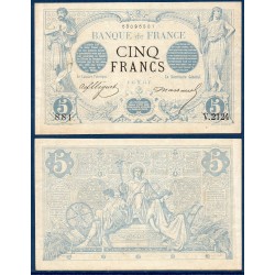 5 Francs noir Sup- 13.3.1873 Billet de la banque de France