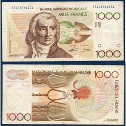 Belgique Pick N°144a, TB Billet de banque de 1000 Francs Belge 1980-1996