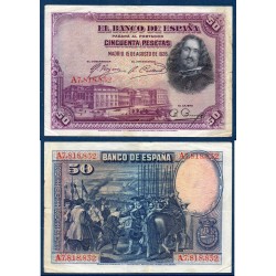 Espagne Pick N°75a, Billet de banque de 50 pesetas 1928