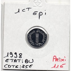 1 centime Epi 1998 BU FDC, France pièce de monnaie