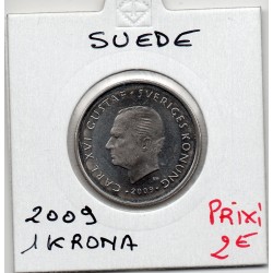 Suède 1 krona 2009 Sup+, KM 916 pièce de monnaie