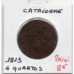 Catalogne Barcelone 4 Quartos 1813 B+, KM 77 pièce de monnaie