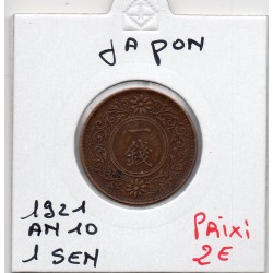 Japon 1 Sen Taisho an 10 1921 TTB, KM Y42 pièce de monnaie