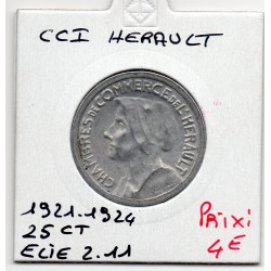 25 centimes Herault de la chambre de commerce 1921-1924 pièce de monnaie