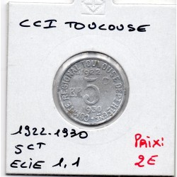 5 centimes Toulouse de la chambre de commerce 1922-1930 pièce de monnaie