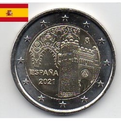 2 euros commémoratives Espagne 2021 Tolede pieces de monnaie €