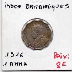 Inde Britannique 1 anna 1916 Sup, KM 513 pièce de monnaie