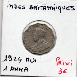 Inde Britannique 1 anna 1924 Mumbai, TB KM 513 pièce de monnaie
